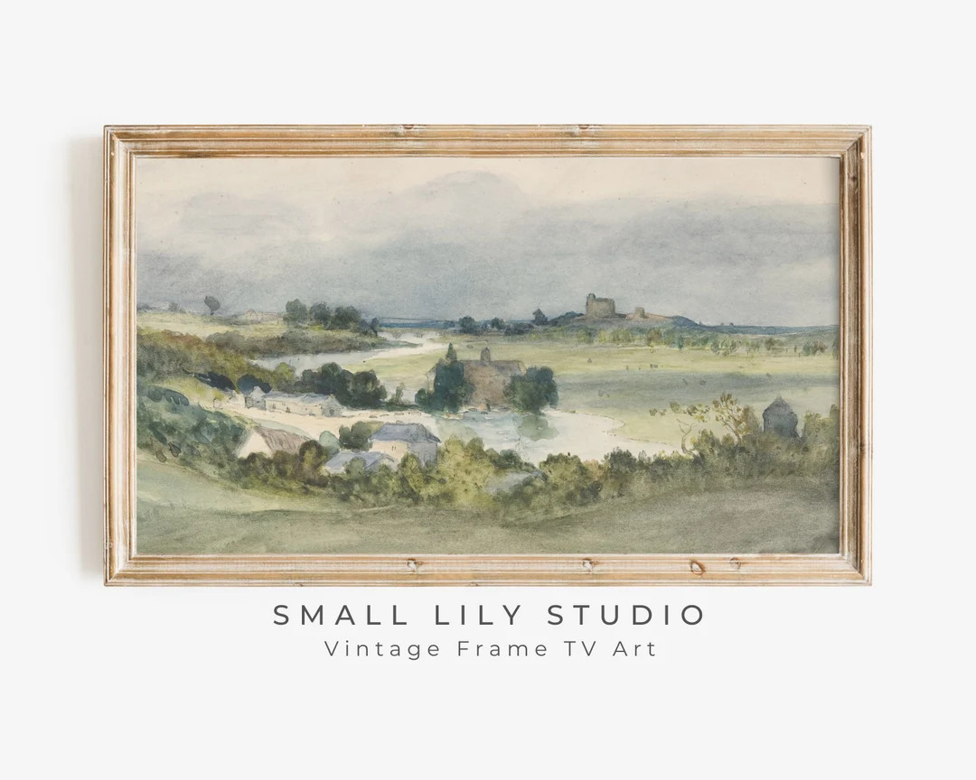 Samsung Frame TV Art Watercolour Landscape Farmhouse Frame TV - Etsy | Etsy (US)