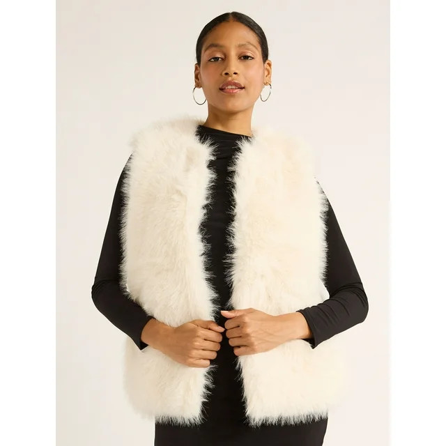 Scoop Women's Faux Fur Vest, Sizes XS-XXL - Walmart.com | Walmart (US)