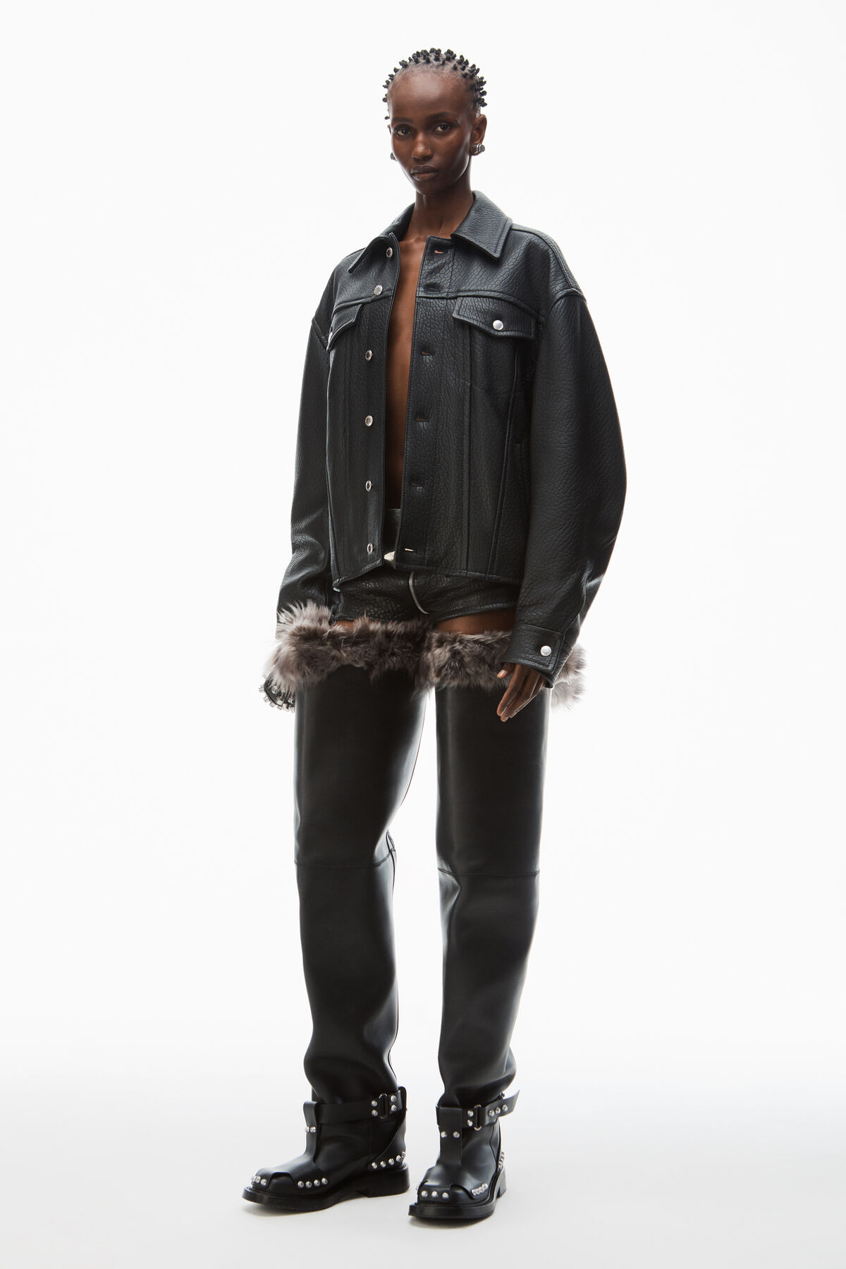 lambskin leather trucker jacket | Alexander Wang