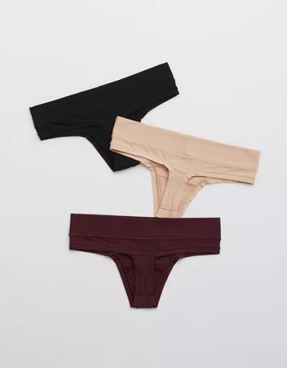 Aerie Real Me Thong Underwear 3-Pack | American Eagle Outfitters (US & CA)