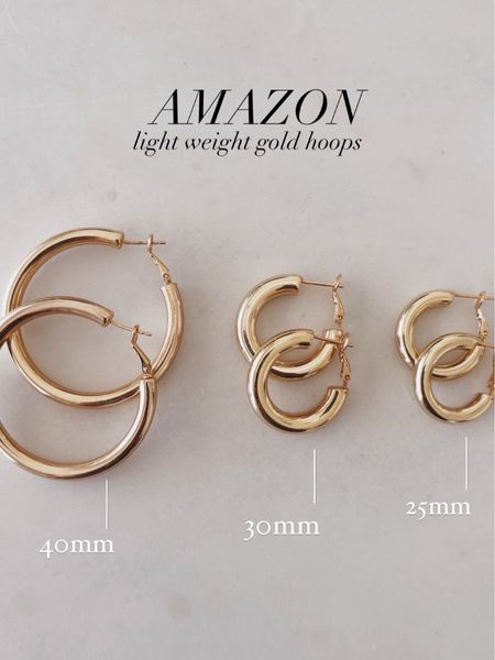 Amazon light weight gold hoops, accessories, gift idea #StylinbyAylin 

#LTKfindsunder50 #LTKGiftGuide #LTKSeasonal