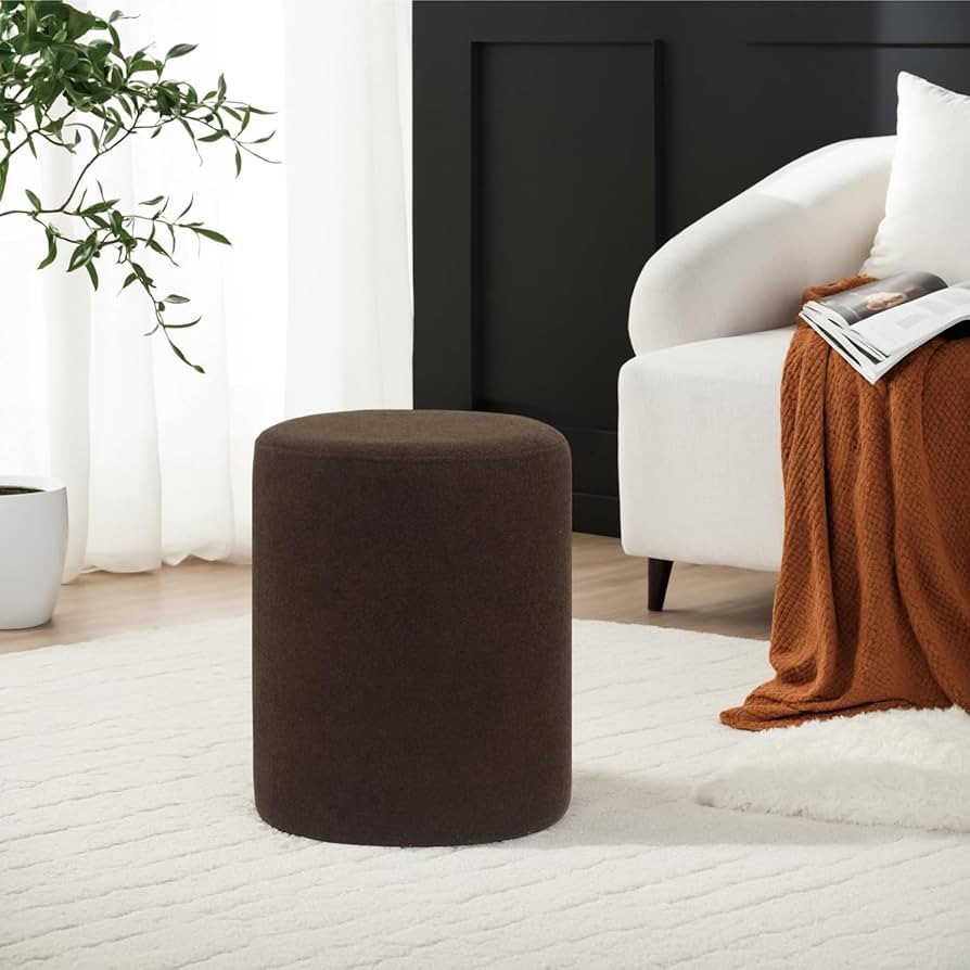 O2B Modern Round Ottoman with Soft Padded Seat – Multifunctional Vanity Chair, Upholstered Foot... | Amazon (US)