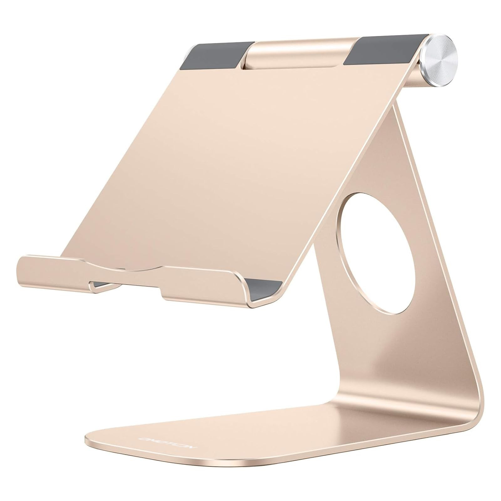 OMOTON Tablet Stand Holder Adjustable, T1 Desktop Aluminum Tablet Dock Cradle Compatible with iPad Air/Mini, iPad 10.2/9.7, iPad Pro 11/12.9, Samsung Tab and More, Gold | Amazon (US)