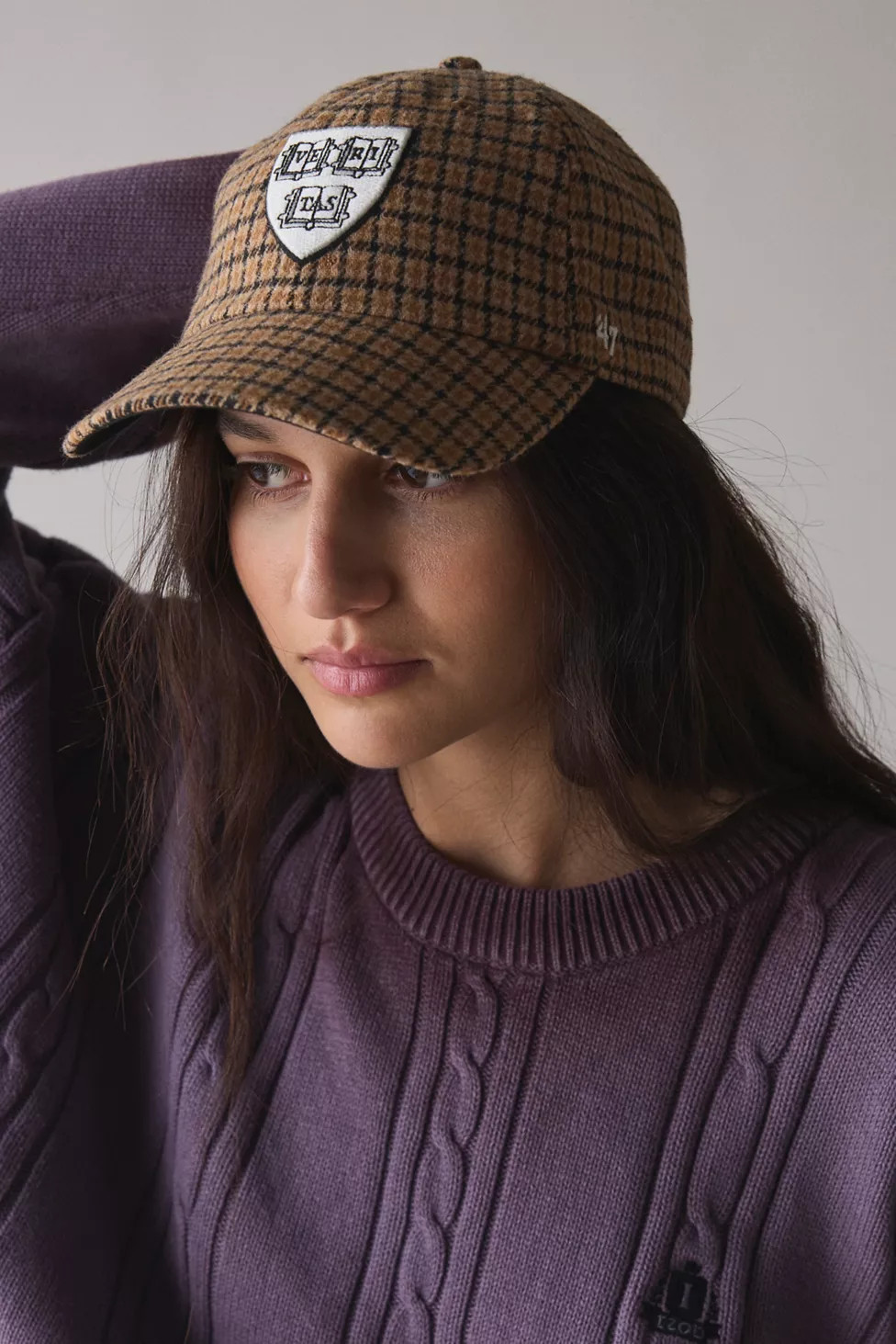 '47 Brand The Harvard Crimson Houndstooth Baseball Hat | Urban Outfitters (US and RoW)