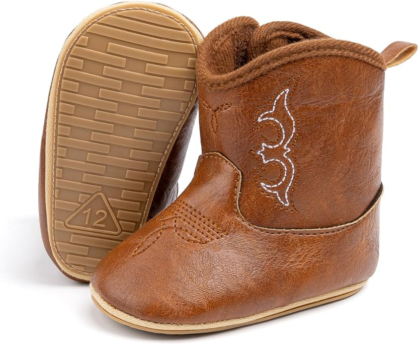 Sawimlgy Infant Baby Boys Girls Plush Winter Snow Boots Cowboy Tassels Bowknot Ankle Side Zipper ... | Amazon (US)