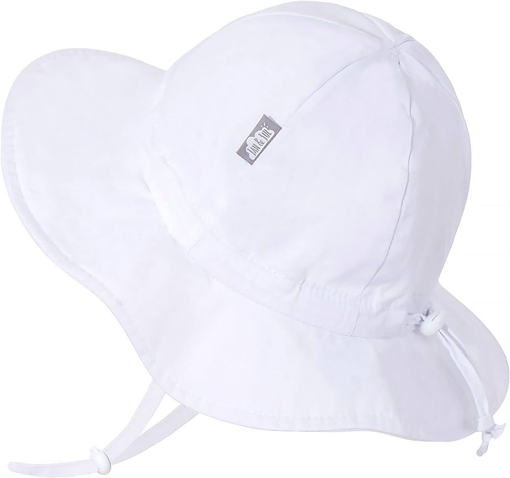 JAN & JUL Infant Summer Cotton Sun-Hat, UPF 50+, Foldable (S: 0-6 Months, White) | Amazon (US)