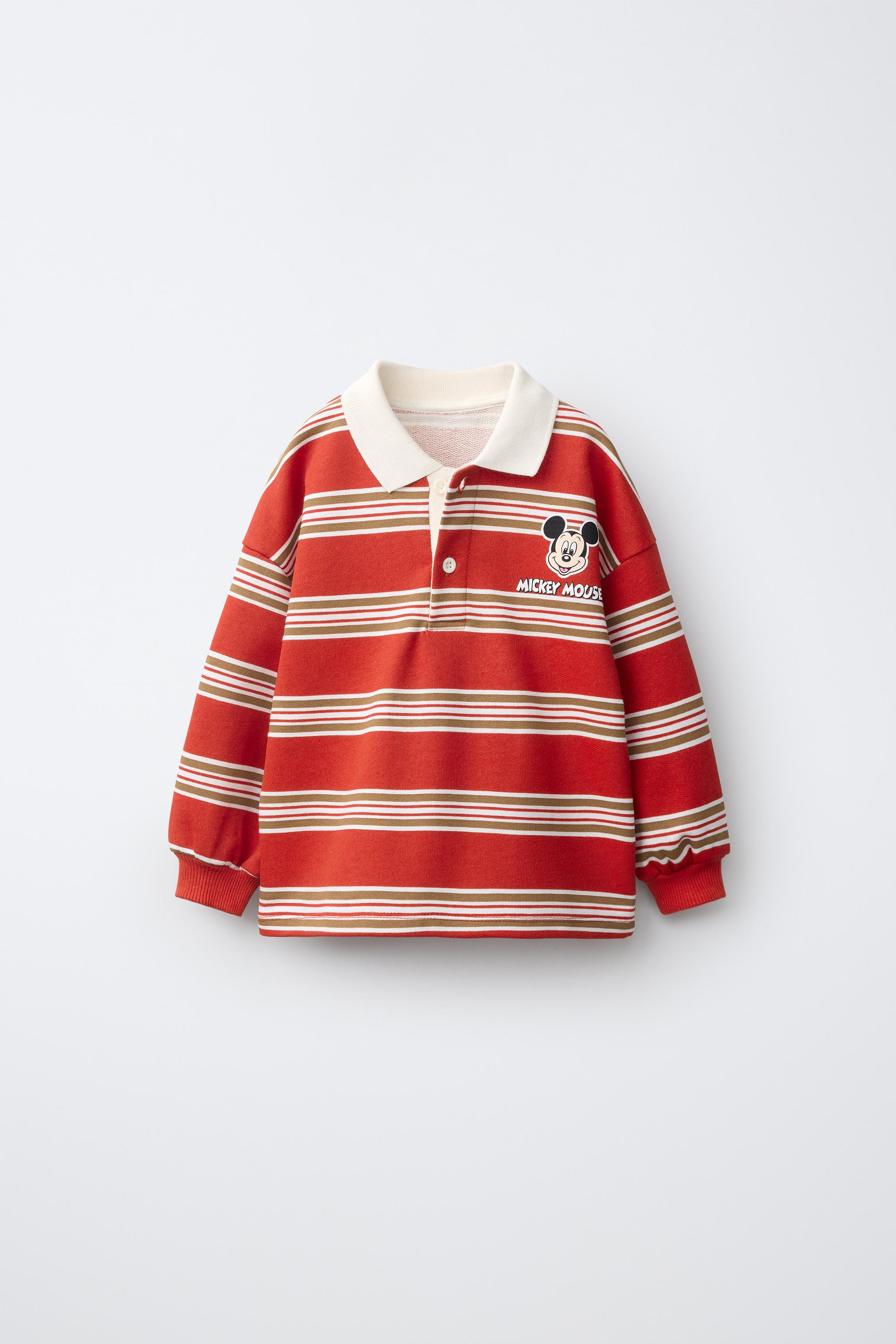 MICKEY MOUSE © DISNEY STRIPED POLO SWEATSHIRT | Zara US