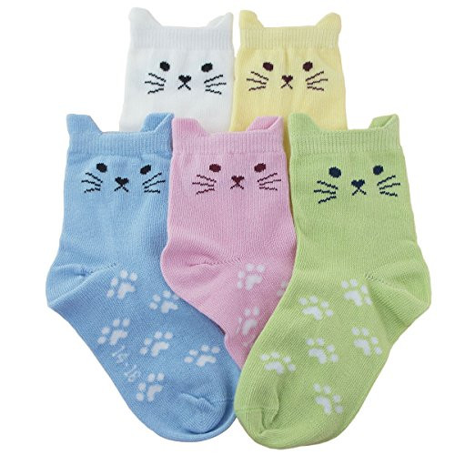 Tandi Kids Girls Cotton Cute Socks Low Cut Crew Ankle No Toe Seam Pack of 5 | Amazon (US)