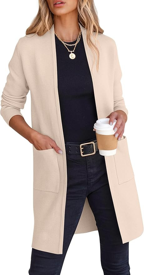 ANRABESS Cardigan Sweater for Women Casual 2025 Fall Fashion Coat Long Sleeve Open Front Knit Coa... | Amazon (US)