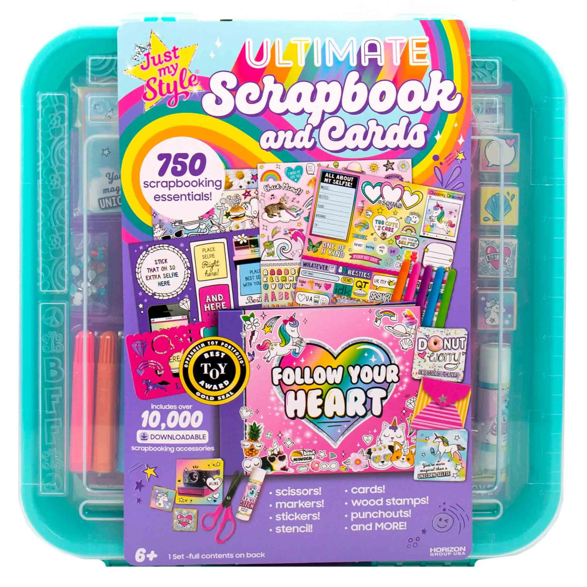 Just My Style Multicolor Scrapbook and Cards Stationery Set, Paper Crafting, Kids, Ages 6+ | Walmart (US)