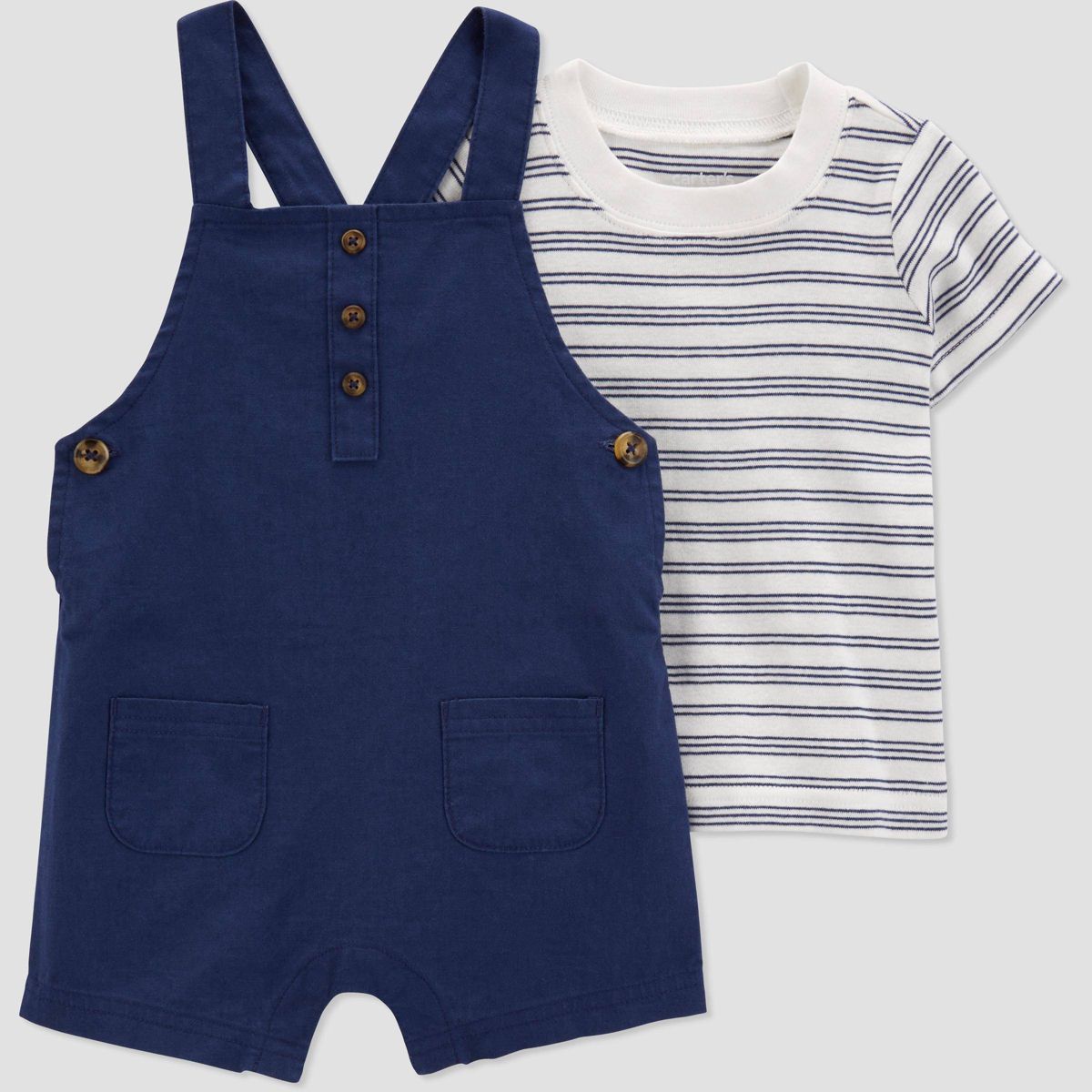 Carter's Just One You® Baby Boys' Striped Undershirt & Bottom Set - Navy Blue/White 24M | Target