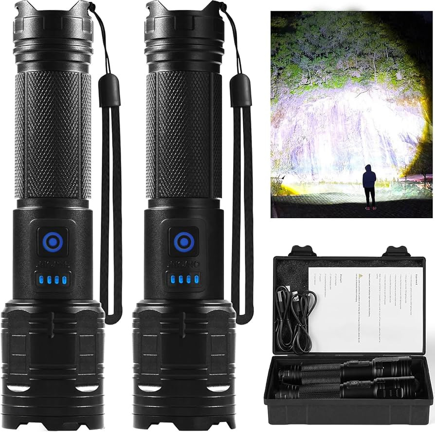 Rechargeable Flashlights High Lumen, 2 Pack Super Bright LED Flashlight with 5 Modes, High Powere... | Amazon (US)