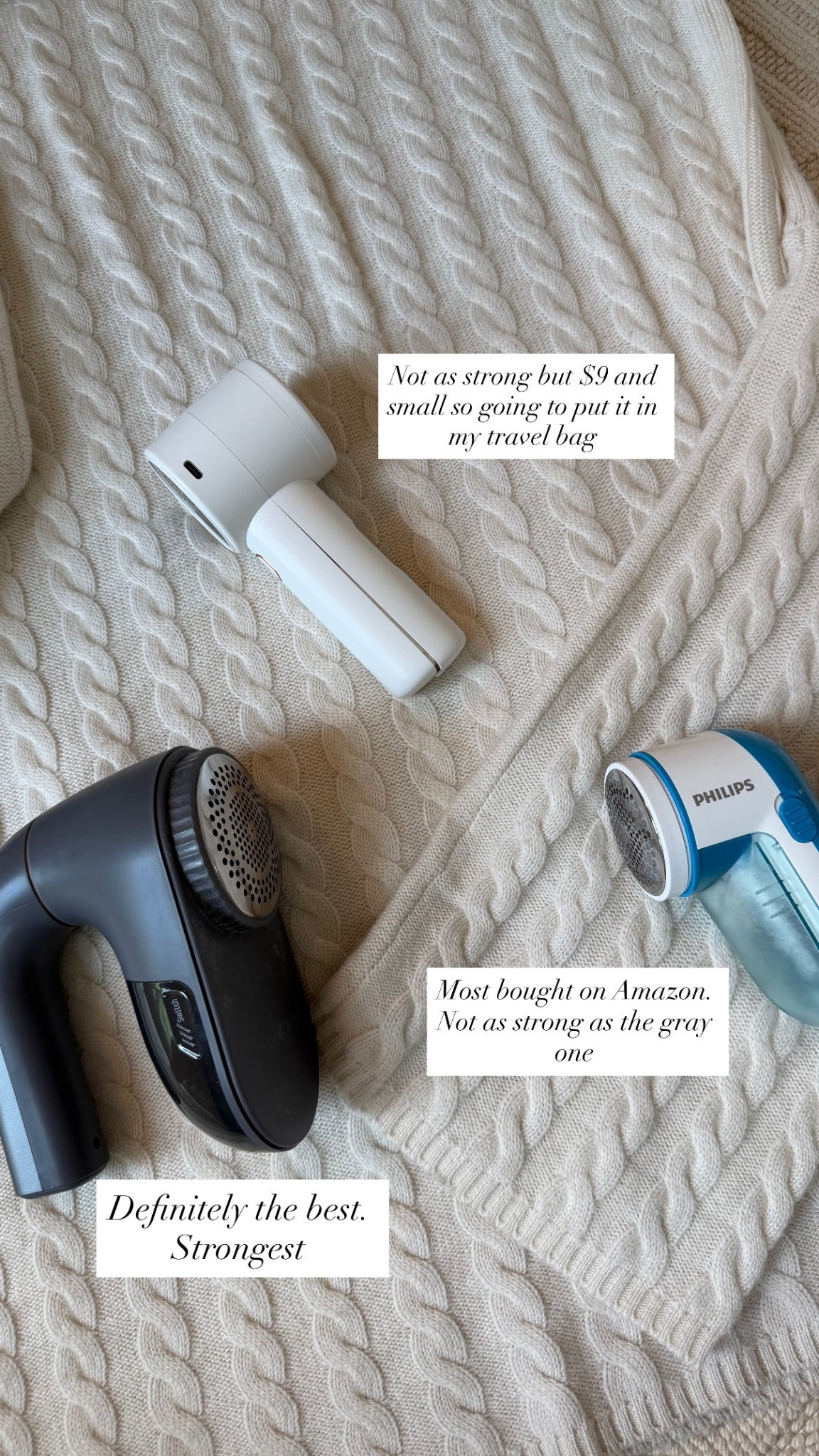 Fabric shaver. Tagged in favorite order. 