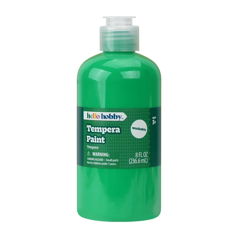 Hello Hobby 8 fl oz Green Tempera Paint, Washable Craft Paint for Kids, Teachers, and School Proj... | Walmart (US)