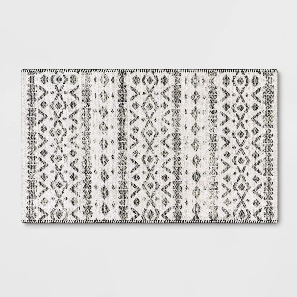 2'3"x3'9" Washable Luna Aztec Diamond Printed Accent Rug Black - Opalhouse™ | Target