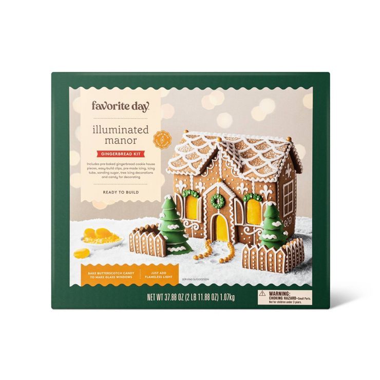 Illuminated Holiday House Gingerbread Cookie Kit with Icing - Favorite Day™ | Target