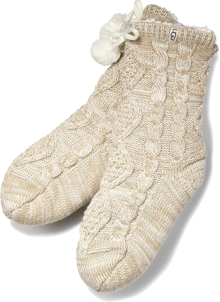 UGG Women's Pom Pom Fleece Lined Crew Sock | Amazon (US)