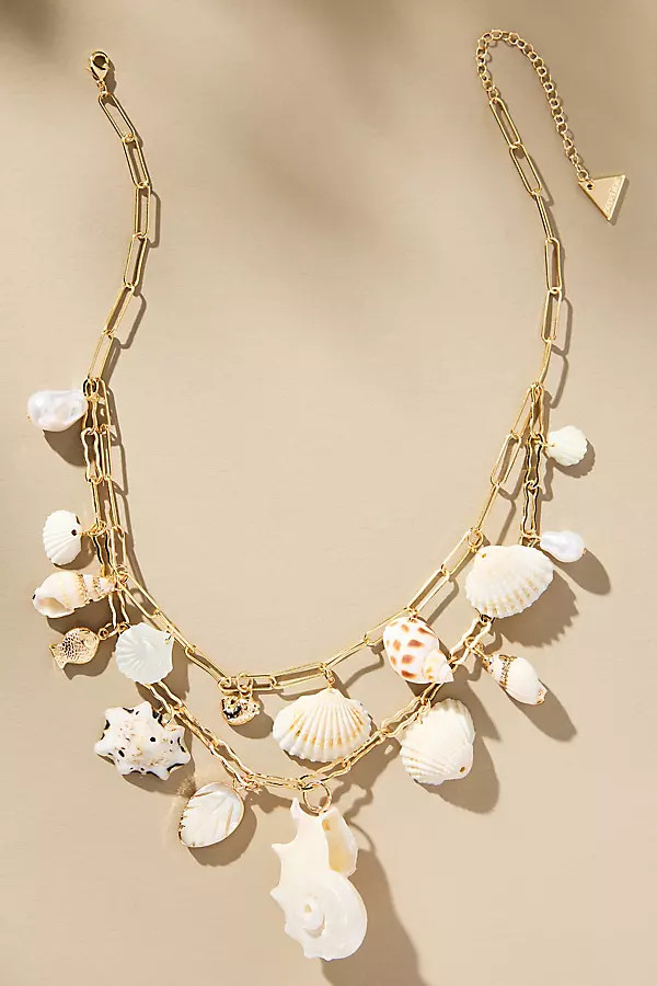 Summer Shell Icon Layered Charm Necklace | Anthropologie (US)
