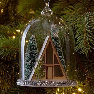 Cabin in Cloche Ornament Collection | West Elm (US)