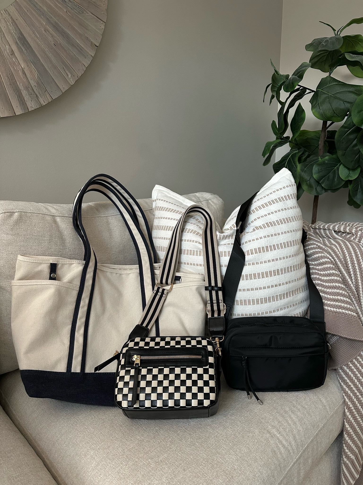 New Target bags! Great additions to my simplified wardrobe. I love bags like this that you use all the time and these are really good designer inspired pieces 🖤

Canvas tote is a dupe for the LL Bean Boat & Tote, checkered bag is a dupe for the Clare V camera bag, and nylon is a Prada dupe. 

#targetstyle #targetfinds

#LTKFindsUnder50 #LTKItBag #LTKFallSale