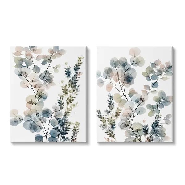 Stupell Industries Collage of Translucent Plants Blue Green Beige Canvas Wall Art | Bed Bath & Beyond