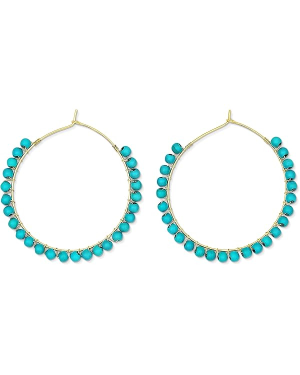 Beaded Hoop Earrings, Turquoise Earrings for Women, Turquoise Hoop Earrings, Western Earrings for... | Amazon (US)