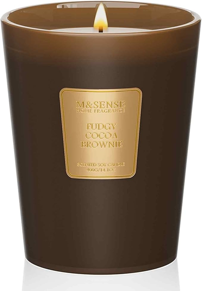 M&SENSE Fudgy Cocoa Brownie Soy Candle, 14.1oz 60H Long Lasting, Aromatherapy Candle for Living R... | Amazon (US)