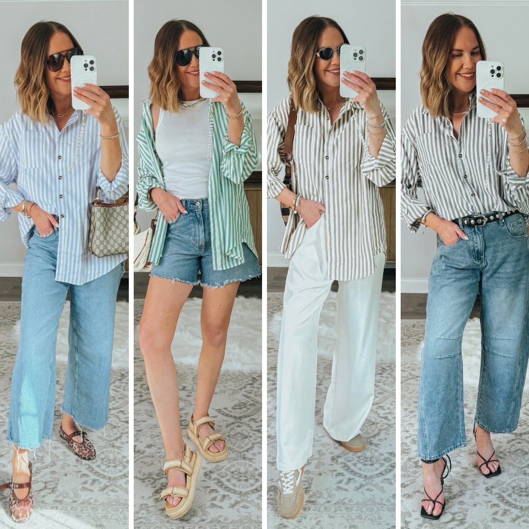 I am honestly blown way by the fabric and quality of these oversized striped button downs
Fabric is a
BREATHABLE cotton blend, yet somehow does not seem to wrinkle And the details are nearly identical to the FP. +++ they're on sale! Such good cool girl vibes and can be styled soooo many different ways. This is one you'll end up owning in multiple colors for sure.
#casualoutfitideas #momstyle #momoutfit #summeroutfitideas #outfitinspo #easyoutfit #casualstyle #everydayoutfits #tallstyle



#LTKWorkwear #LTKOver40 #LTKSaleAlert