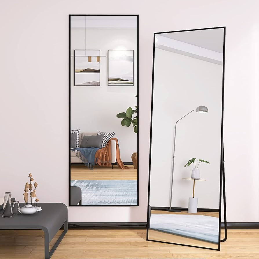 Beauty4U Beveled Edge Full Length Floor Mirror, 65" x 24" Free Standing Hanging or Leaning Body M... | Amazon (US)