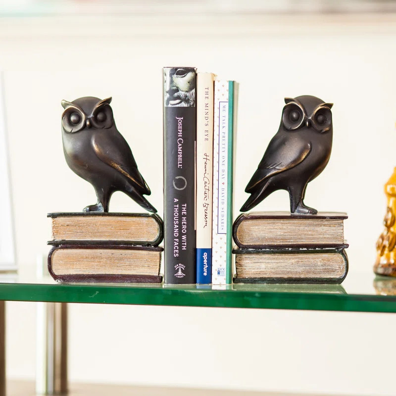 Cranon Resin Non-Skid Owl Bookends (Set of 2) | Wayfair North America