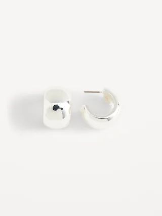 Silver-Plated Thick Hoop Earrings for Women | Old Navy (US)