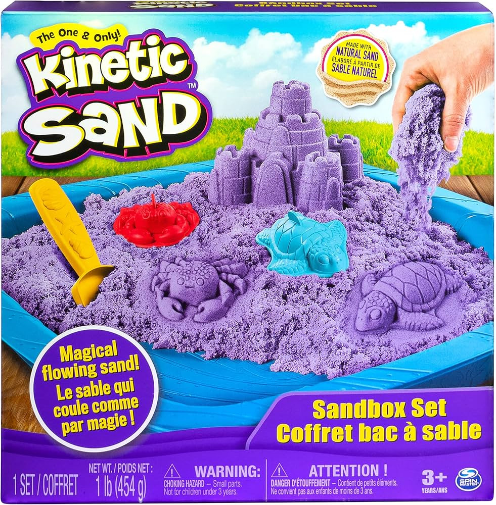 Kinetic Sand, Sandbox Playset with 1lb of Purple Kinetic Sand and 3 Molds, for Ages 3 and Up | Amazon (CA)