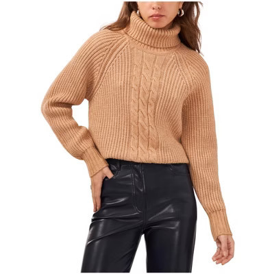 1.STATE Womens Turtleneck Back Cut Out Raglan Sleeve Knit Sweater, ltpasbwn, X-Small | Target