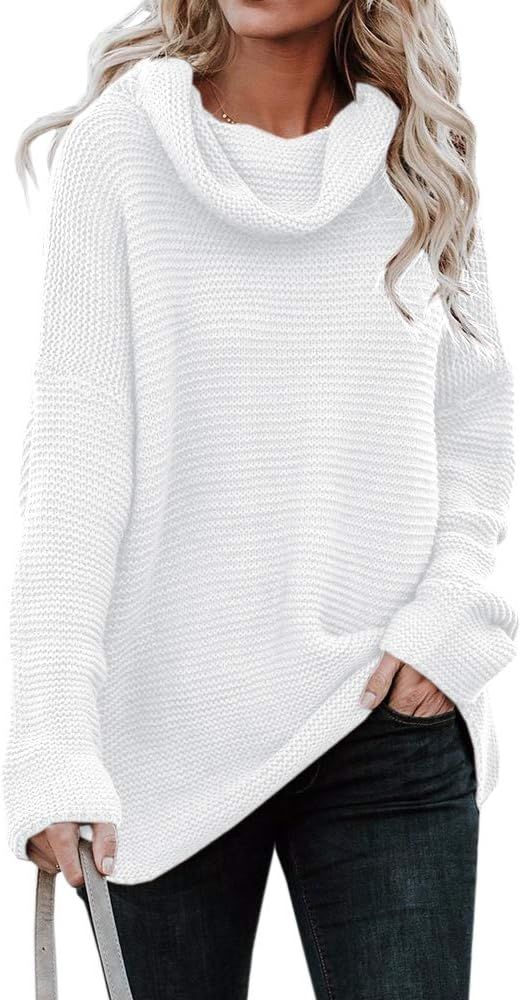 Sherrylily Womens Oversized Turtleneck Long Sleeve Pullover Sweaters Casual Loose Solid Color Jum... | Amazon (US)