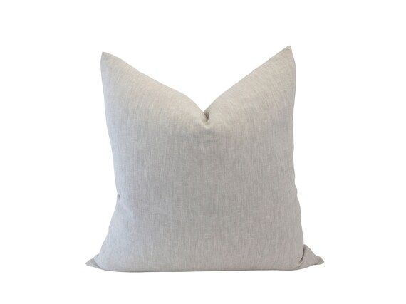 22x22 Light Grey Linen Pillow Cover Stonewashed Linen Light | Etsy | Etsy (US)