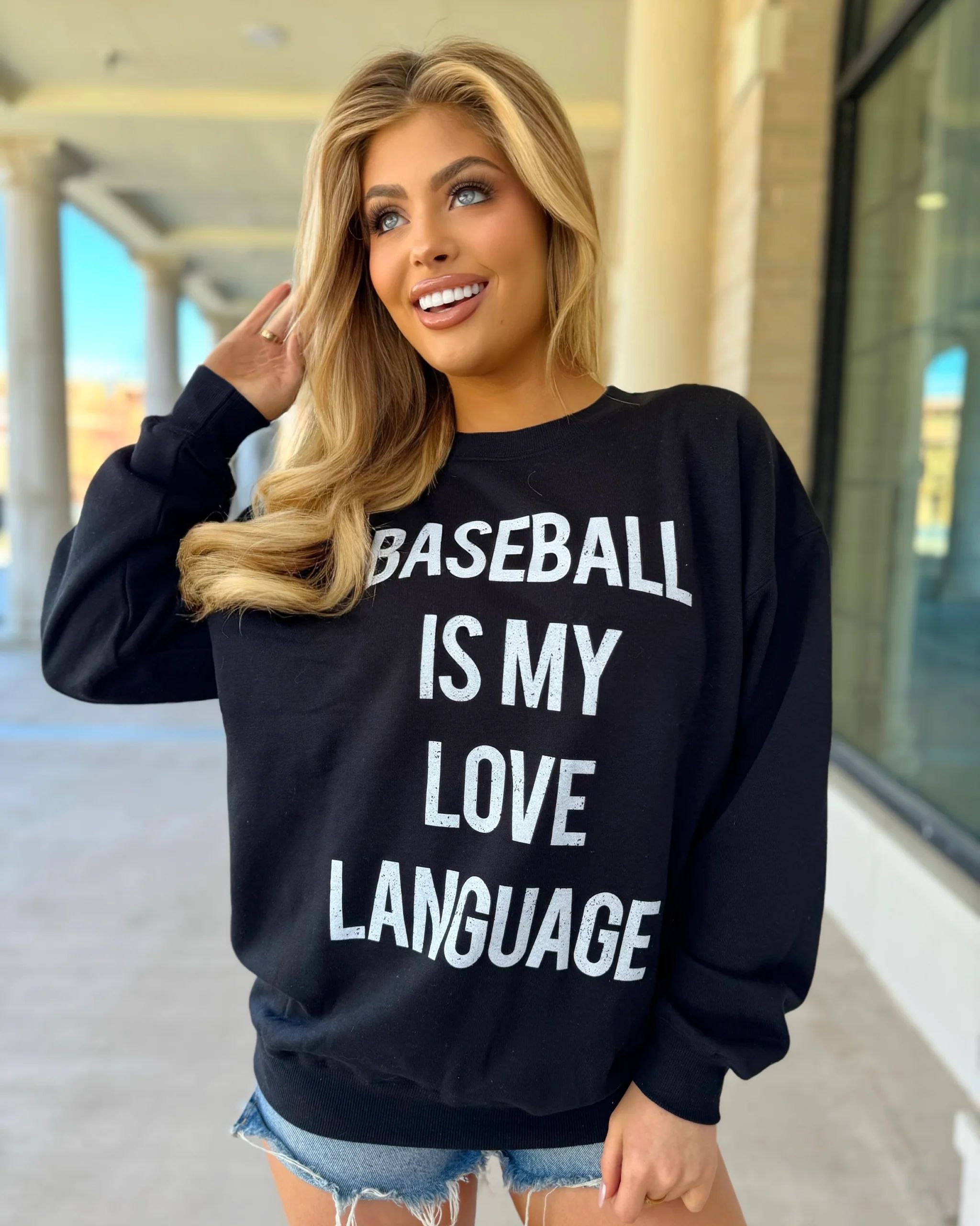 Baseball Is My Love Language Plush Sweatshirt | Live Love Gameday®