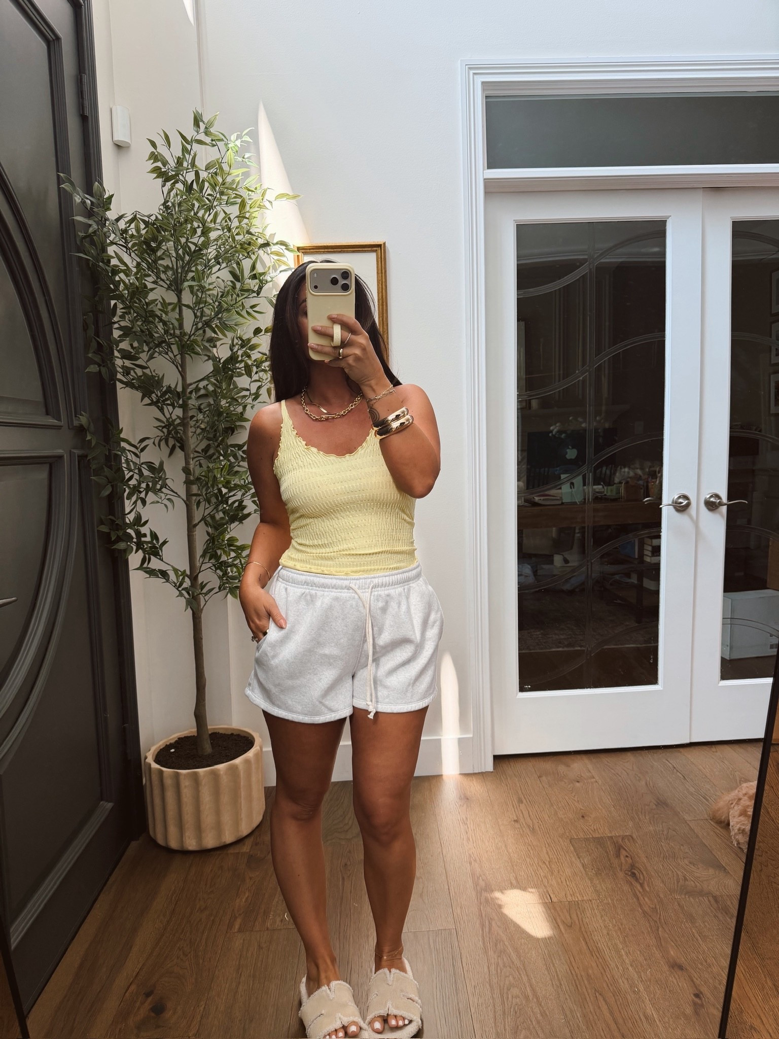 Comfy outfit for summer ☀️ yellow runched tank 

#LTKgrwm #LTKSeasonal #LTKootd