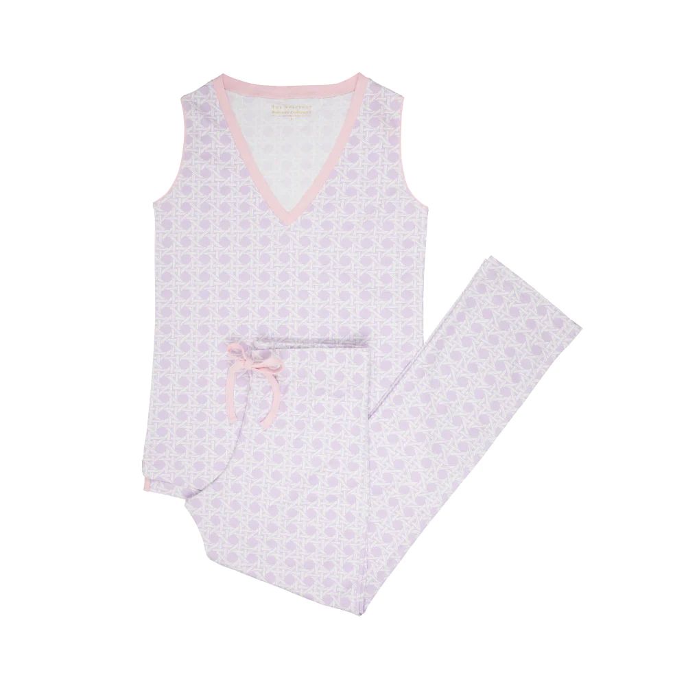 Power Nap PJs - Ocean Club Cane with Palm Beach Pink | The Beaufort Bonnet Company