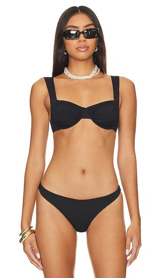 LSPACE Stella Bikini Top in Black. - size S | Revolve Clothing (Global)
