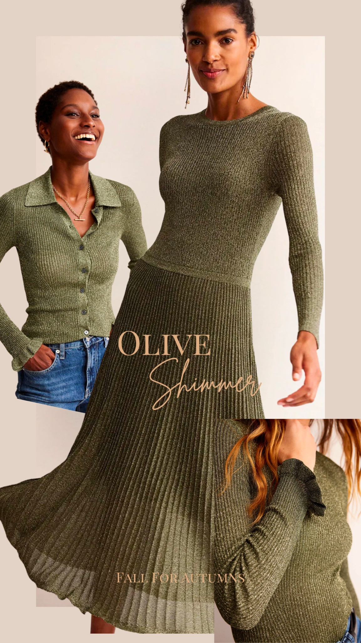 Olive shimmer from Boden for autumns! Holiday style, holiday party outfit, Christmas dress, classic ingenue, ruffle sleeve sweater, church dress, fall dress, sweater dress, olive green, 90s style sweater, collared sweater, ribbed sweater, metallic sweater, hocautumn, sparkle knit sweater

#LTKover40 #LTKHoliday #LTKfindsunder100