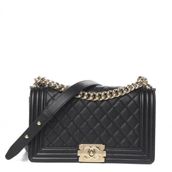 Caviar Quilted Medium Boy Flap Black | Fashionphile