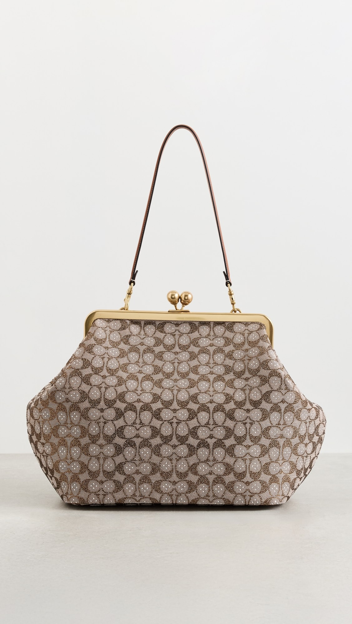 Crystal Signature Jacquard Large Kisslock Bag | Shopbop