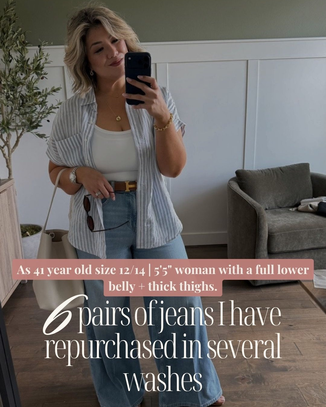 Curated 6 pairs of jeans that I’ve repurchased in several washes and would give my highest recommendation!

I shared all my sizing details in the post and below:

@Quince Bella rigid straight leg - 33, short
@Spanx barrel - XL, petite
@Spanx lightweight wide leg - XL, reg + petite
@Target rigid barrel - 14, reg
@Spanx kick flare - XL, reg
@Paige leenah - 32, petite

#LTKOver40 #LTKMidsize #LTKSaleAlert