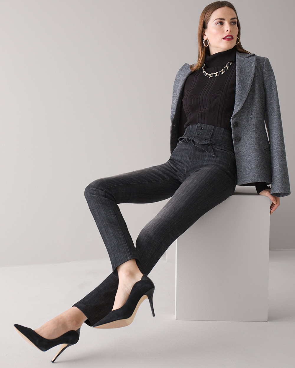 High-Rise Corset Closure Slim Jeans | White House Black Market