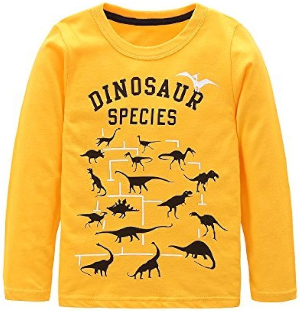Boys Cotton Long Sleeve T-Shirts T Rex Dinosaur Shirt Graphic Tees | Amazon (US)