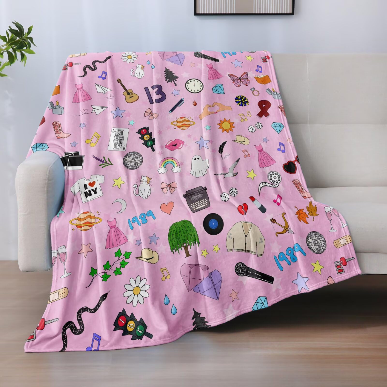 Music Themed Blanket,Music Album Fleece Throw Blanket for Girls Teens,Taylor Inspired Blankets an... | Amazon (US)