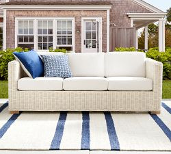 Huntington Wicker Square Arm Outdoor Sofa (81") | Pottery Barn (US)