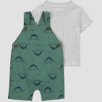 Carter's Just One You® Baby Boys' Dino Overalls - Gray/Green | Target