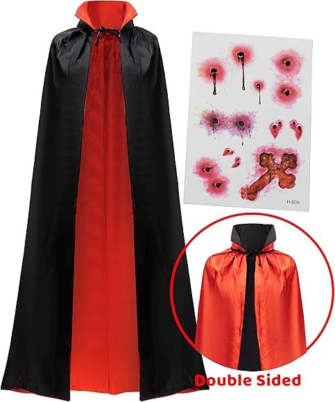 Spooktacular Creations Adult Unisex Vampire Costume Set with Reversible Cloak Cape and Tattoo Scar f | Amazon (US)