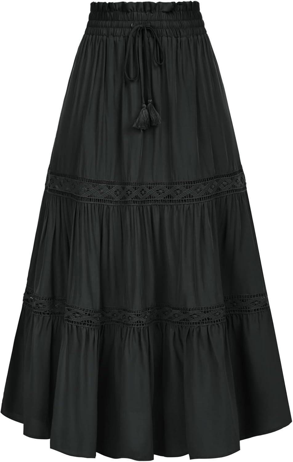 Scarlet Darkness Women's Maxi Skirts Summer Tiered Drawstring Renaissance Skirts | Amazon (US)